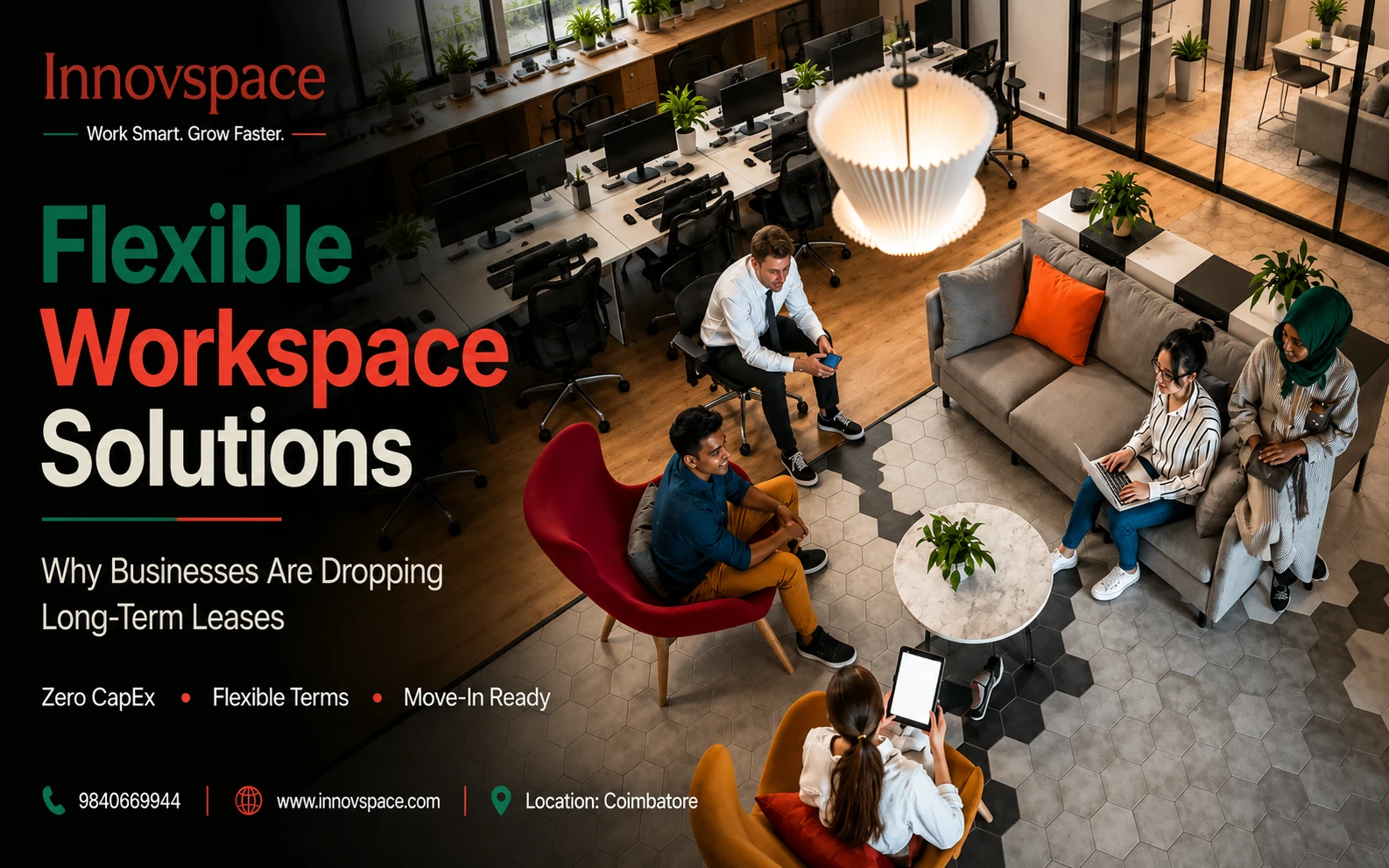 Flexible workspace solutions India — enterprise managed office Coimbatore 2026