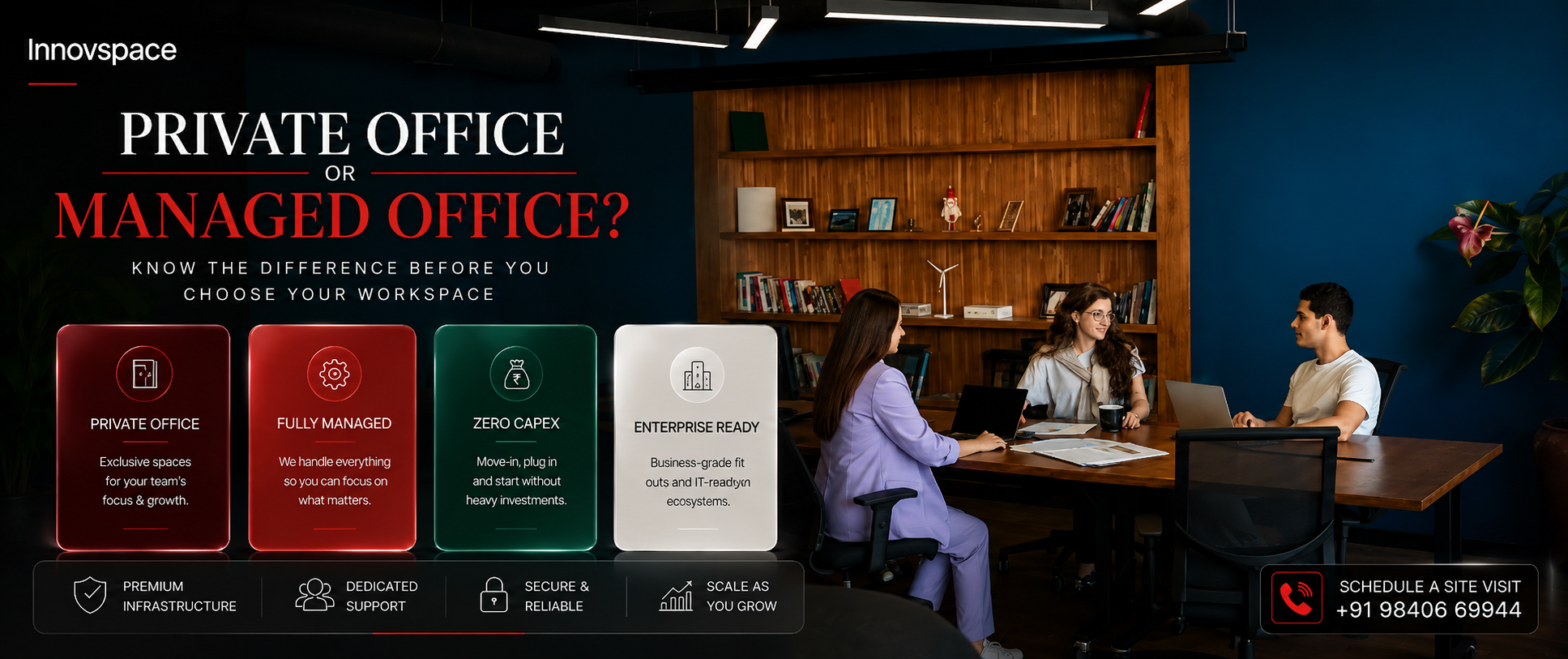 What Is a Private Office? How It Differs from a Managed Office Private office vs managed office in Coimbatore — Innovspace private managed office space