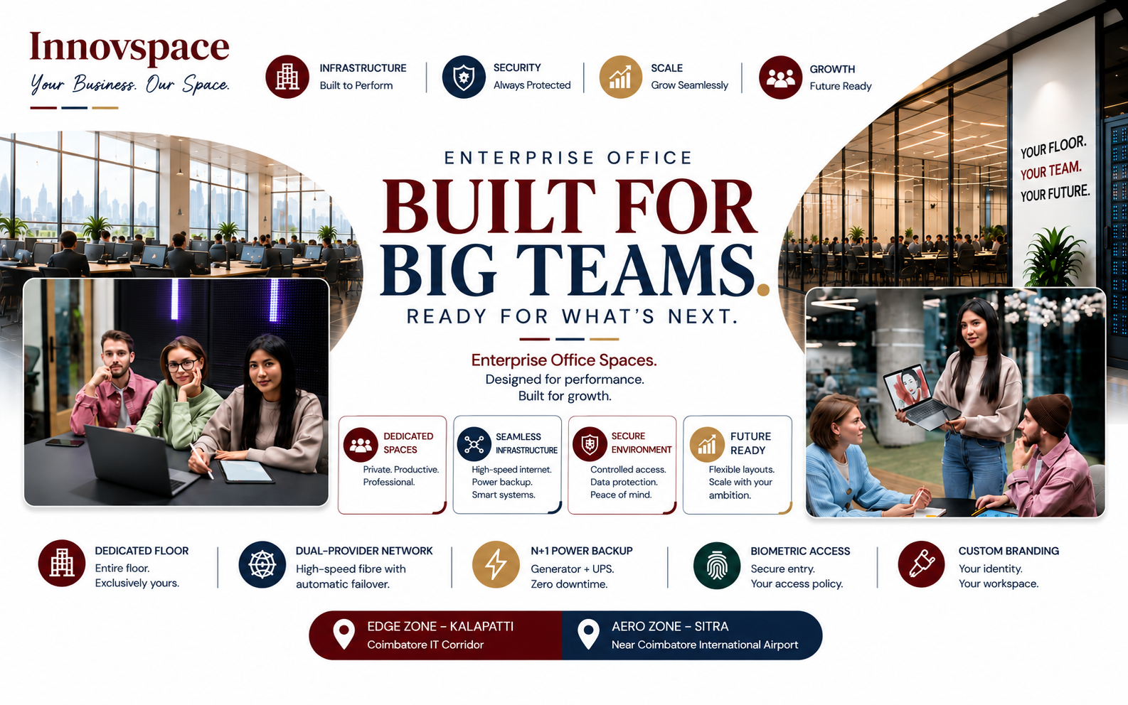 What is an enterprise office — dedicated managed floor for GCCs and large teams at Innovspace Coimbatore