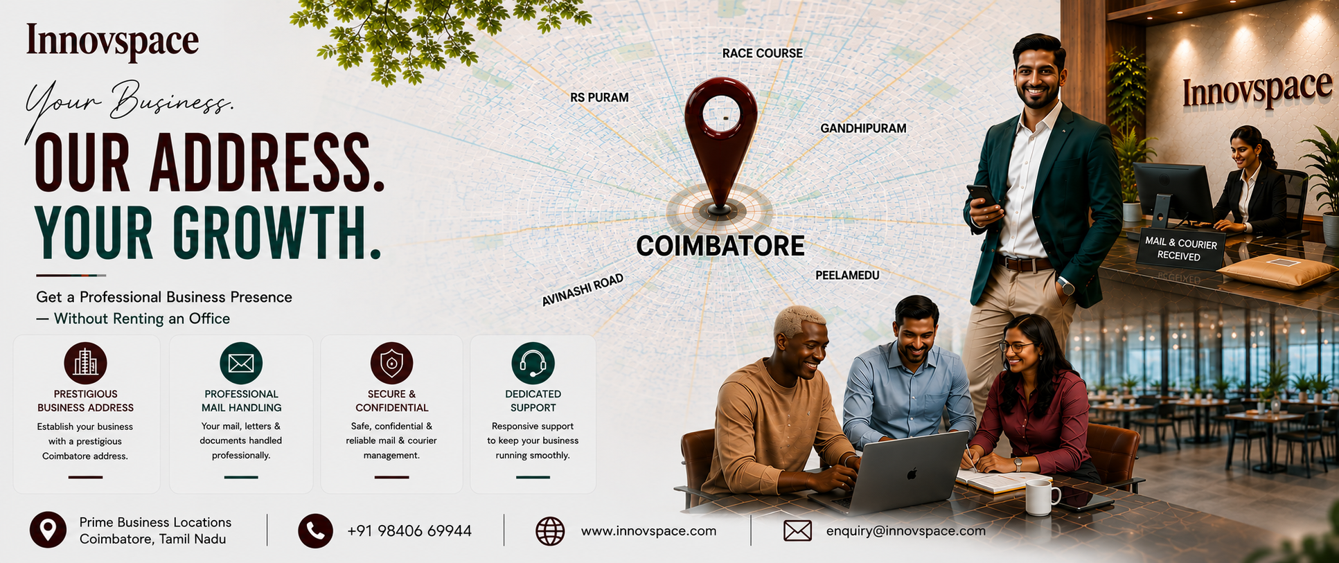 Business Address in Coimbatore: How to Get One Without Renting an Office Business address in Coimbatore — a credible campus address with staffed mail handling at Innovspace